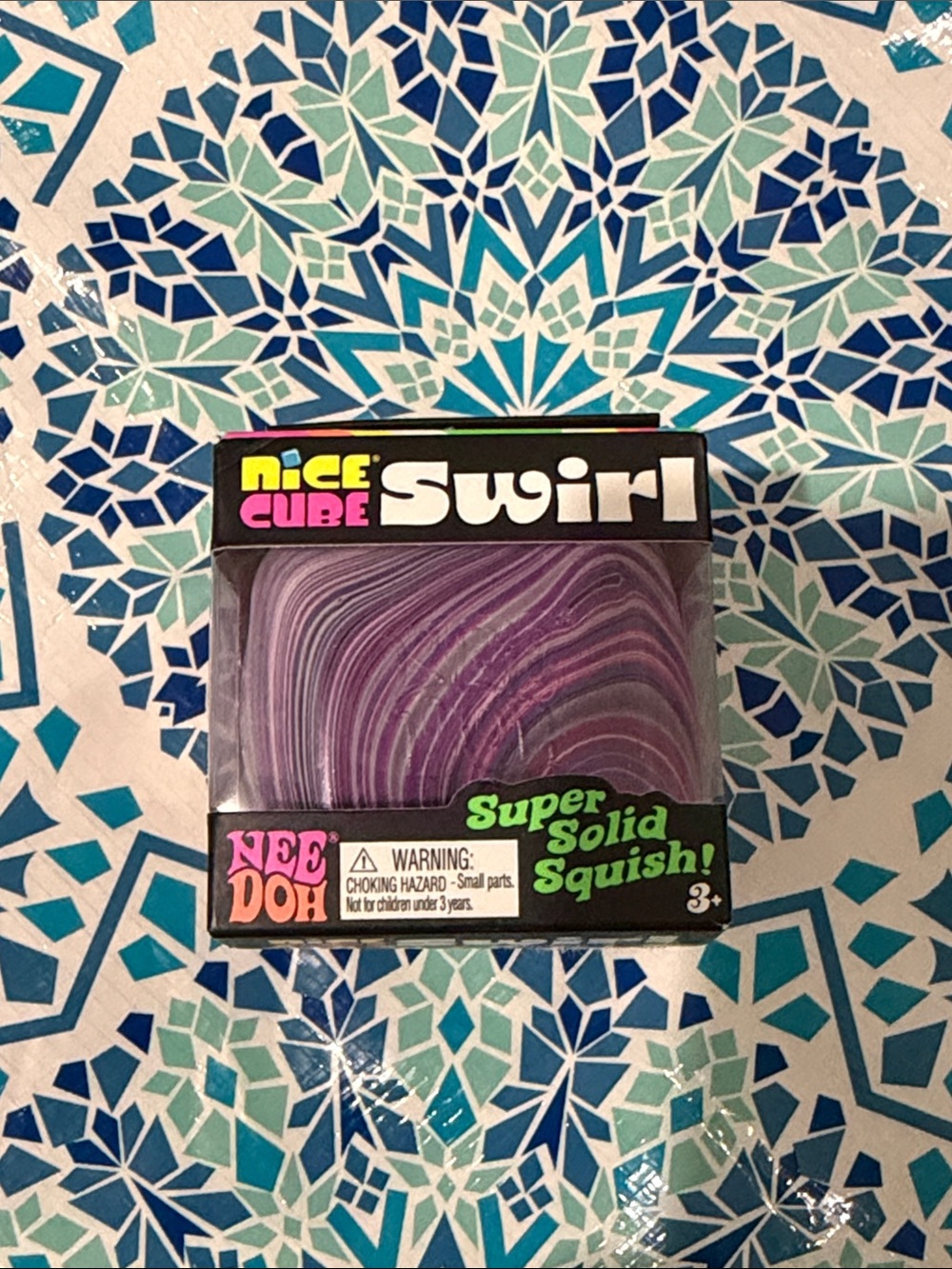 AUTHENTIC NeeDoh Nice Cube Swirl Squish Purple Toy